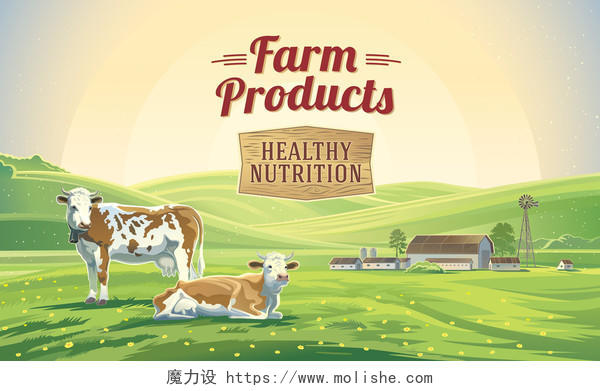 农场自然产品的海报